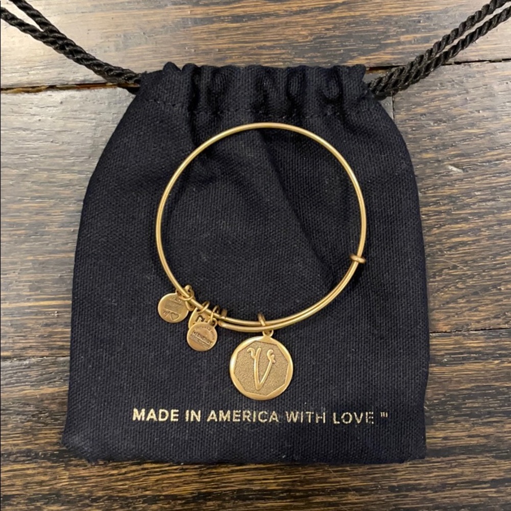 Alex and Ani Letter V Bracelet Bangle